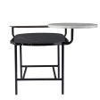 42  Black Faux Marble And Metal With Iron Coffee Table on Sale