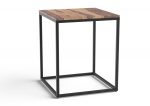 24  Black And Brown Solid Wood And Iron Square End Table Sale