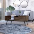 40  Brown And Black Coffee Table With Drawer And Shelf For Discount