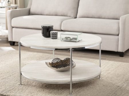 33  Chrome Faux Marble And Metal Round Coffee Table For Cheap