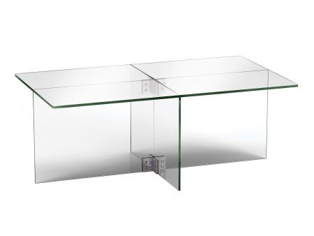 24  Clear Glass And Steel Coffee Table Sale