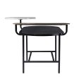 42  Black Faux Marble And Metal With Iron Coffee Table on Sale