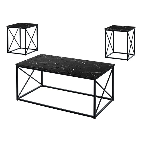 Set of Three 42  Black Metal Coffee Table Online Sale