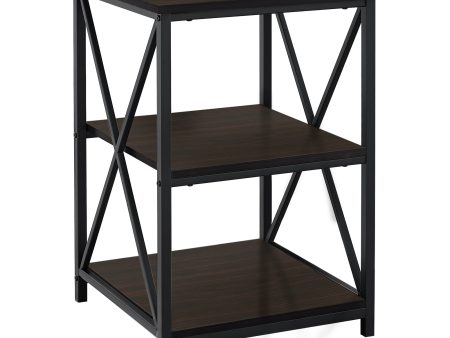 26  Rectangular Espresso Black Metal Accent Table Sale