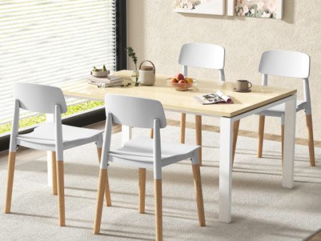 Modern Dining Side Chairs Set of 4 with Ergonomic Backrest for Dining Room-White on Sale