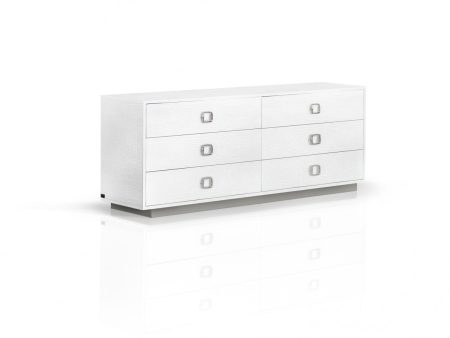 63  White Solid And Manufactured Wood Six Drawer Dresser For Discount