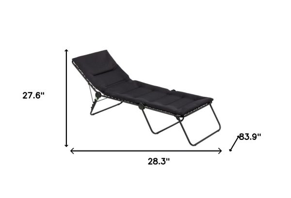 28  Black and Steel Outdoor Chaise Lounge with Black Cushion Fashion