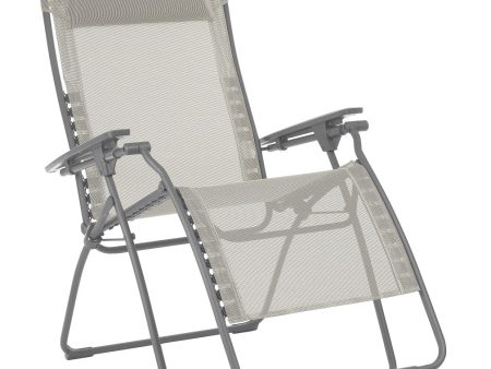 30  Light Gray and Chrome Steel Outdoor Zero Gravity Chair with Light Gray Cushion Cheap