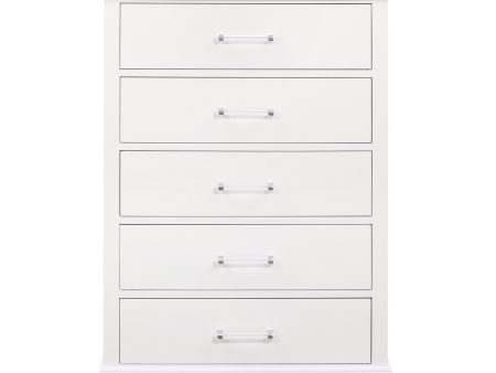 16  White Solid Wood Five Drawer Chest with LED Lighting Supply