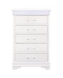 16  White Solid Wood Five Drawer Chest with LED Lighting Supply