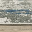 10  X 13  Blue and Beige Abstract Stain Resistant Indoor Outdoor Area Rug on Sale