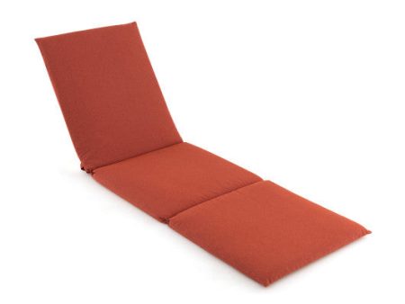 Outdoor Chaise Lounge Cushion Patio Furniture Folding Pad with Fixing Straps-Orange Online