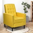 Mid-Century Push Back Recliner Chair -Yellow For Discount