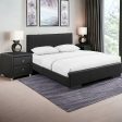 Black Solid and Manufactured Wood Queen Upholstered Faux Leather Bed Frame Sale