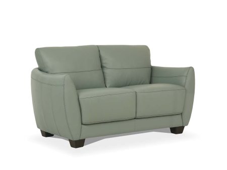 57  Green Blue And Espresso Leather Loveseat Fashion