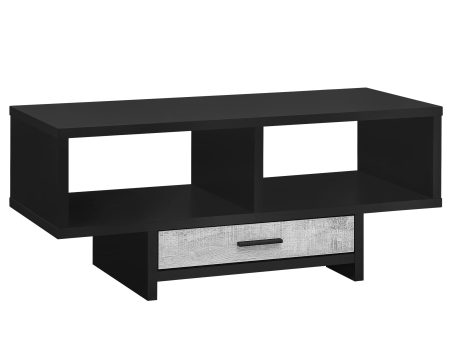 42  Black And Gray Coffee Table With Drawer And Two Shelves Online