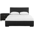 Black Solid and Manufactured Wood Queen Upholstered Faux Leather Bed Frame Sale