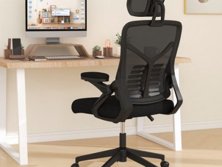 Ergonomic Mesh Office Chair with Lumbar Support and Rocking Function-Black on Sale