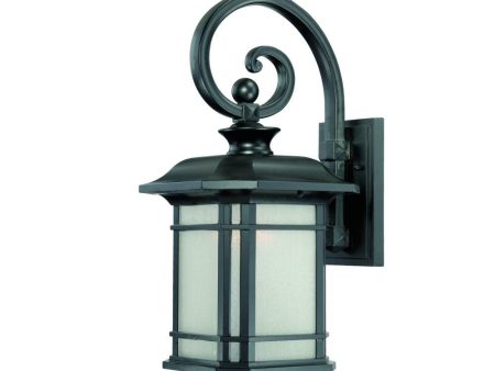 XL Matte Black Frosted Linen Glass Lantern Wall Light Cheap