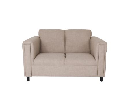 54  Deep Taupe And Black Loveseat For Cheap