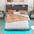 Full Queen Size Floating Bed Frame with LED and Headboard and Charging Station-Queen Size Sale