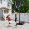 Portable Outdoor Basketball Hoop 6.9-8.5 FT Adjustable with Fillable Base Shatterproof PC Backboard Supply