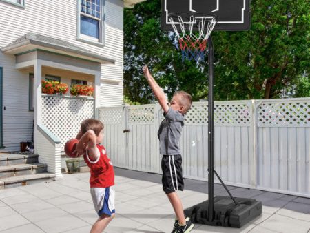 Portable Outdoor Basketball Hoop 6.9-8.5 FT Adjustable with Fillable Base Shatterproof PC Backboard Supply