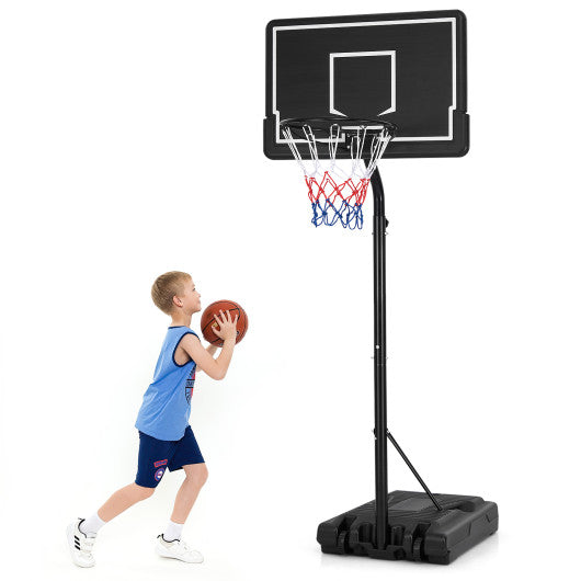 Portable Outdoor Basketball Hoop 6.9-8.5 FT Adjustable with Fillable Base Shatterproof PC Backboard Supply