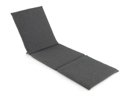 Outdoor Chaise Lounge Cushion Patio Furniture Folding Pad with Fixing Straps-Dark Gray For Cheap