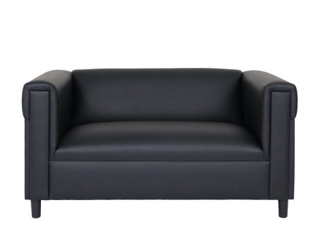 54  Black Faux Leather Loveseat Online Hot Sale