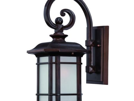 Antique Bronze Frosted Linen Glass Lantern Wall Light on Sale