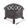 Rustic Brushed Black and Bronze Steel Wood Burning Fire Pit Online