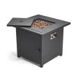 Matte Black Square Propane Fire Pit with Cover Online