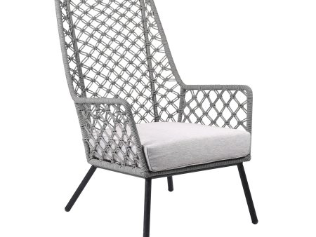 26  Gray and Black Steel Indoor Outdoor Dining Chair with Gray Cushion Online