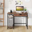 Computer Desk with Charging Station and Drawer & Adjustable Shelf-Rustic Brown Cheap