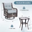 3 Pieces Outdoor Swivel Rocker Set with Small Side Table-Gray For Cheap