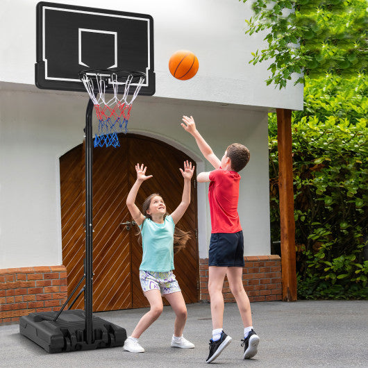 Portable Outdoor Basketball Hoop 6.9-8.5 FT Adjustable with Fillable Base Shatterproof PC Backboard Supply