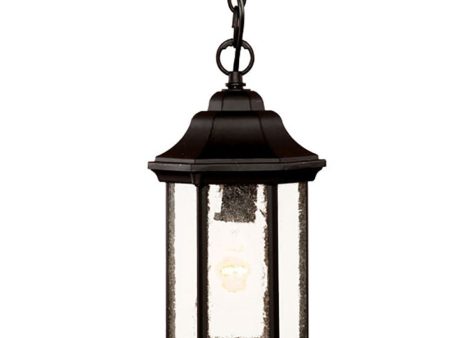 Antique Black Textured Glass Lantern Hanging Light Hot on Sale