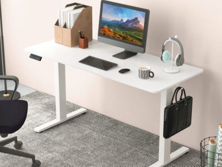 55 x 24 Inches Sit Stand Home Office Desk with 3 Memory Height Settings-White Cheap