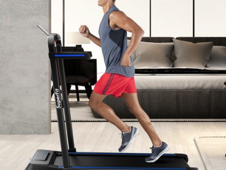 2 in 1 Folding Treadmill with Incline with Remote Control-Blue Online Sale