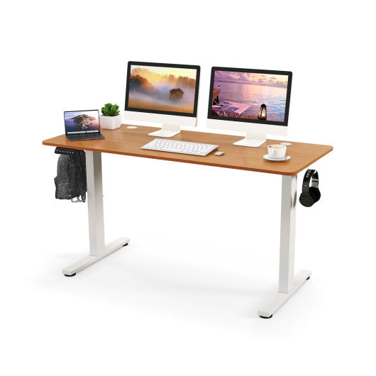 55 x 24 Inches Sit Stand Home Office Desk with 3 Memory Height Settings-Natural Online now