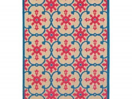 10  X 13  Blue and Beige Oriental Stain Resistant Indoor Outdoor Area Rug For Discount