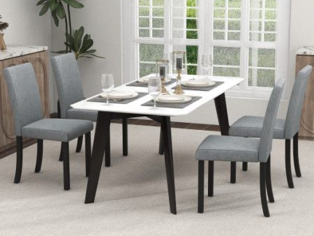 Dining Chair Set of 4 Upholstered Kitchen Dinette Chairs with Wood Frame-Gray Hot on Sale