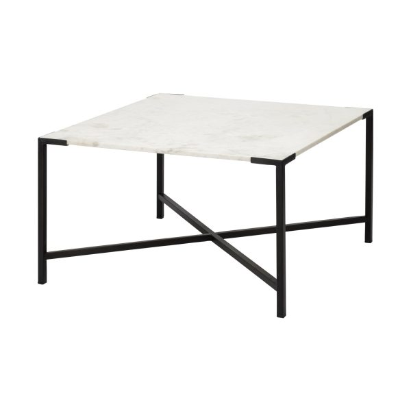 30  Brown And Black Solid And Manufactured Wood And Metal Square Coffee Table Hot on Sale