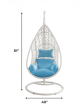 40  Blue and Steel stand finished Metal Outdoor Swing Chair with Blue Cushion For Discount