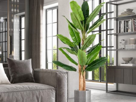 5.5 6.5 Feet Tall Artificial Banana Tree with 10 27 Large Leaves-6.5 ft Discount