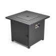 Matte Black Square Propane Fire Pit with Cover Online