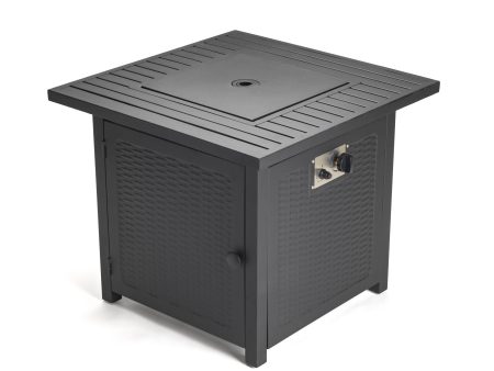 Matte Black Square Propane Fire Pit with Cover Online