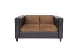 54  Brown And Black Chenille Loveseat Online Hot Sale