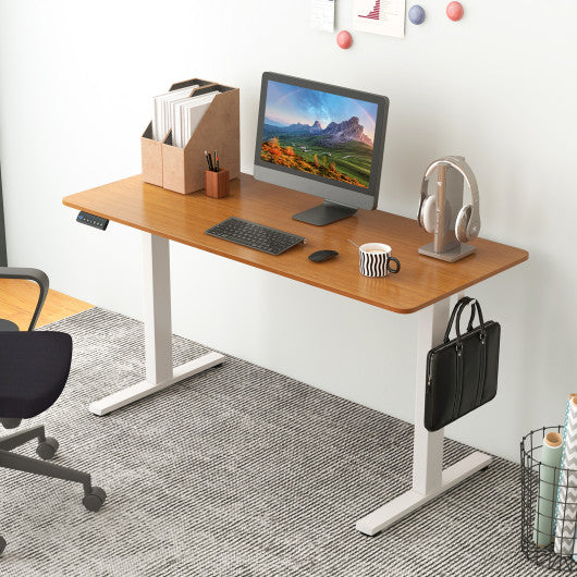 55 x 24 Inches Sit Stand Home Office Desk with 3 Memory Height Settings-Natural Online now